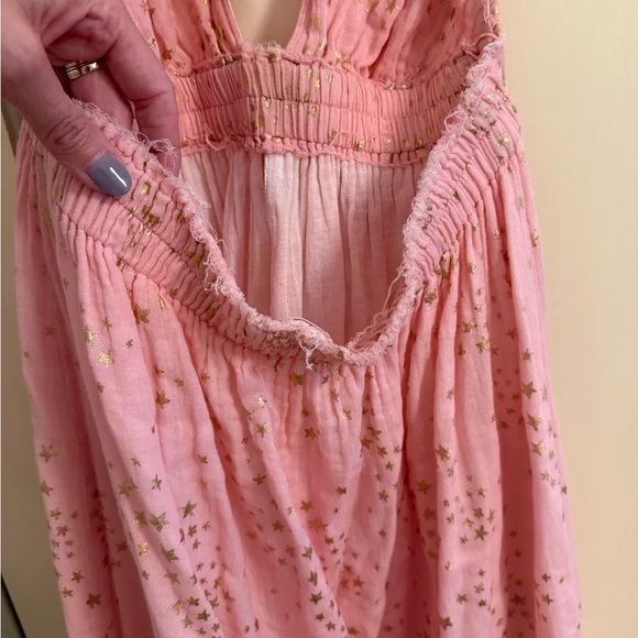 Love shack fancy: Pink Maxi Dress with Gold Accents - Picture 4 of 7